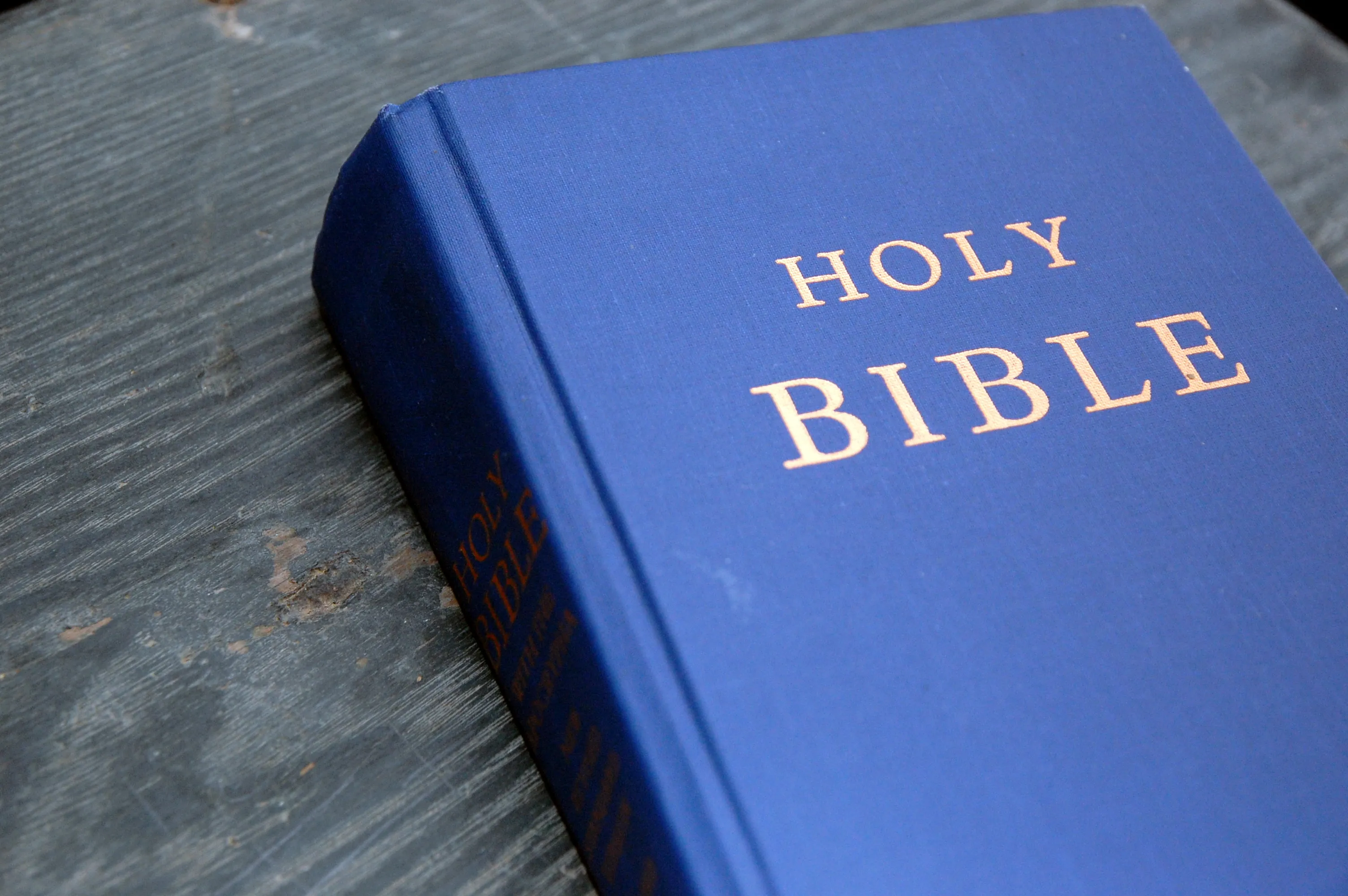 Blue hardcover Holy Bible, for a guide to choosing a faithful Bible translation