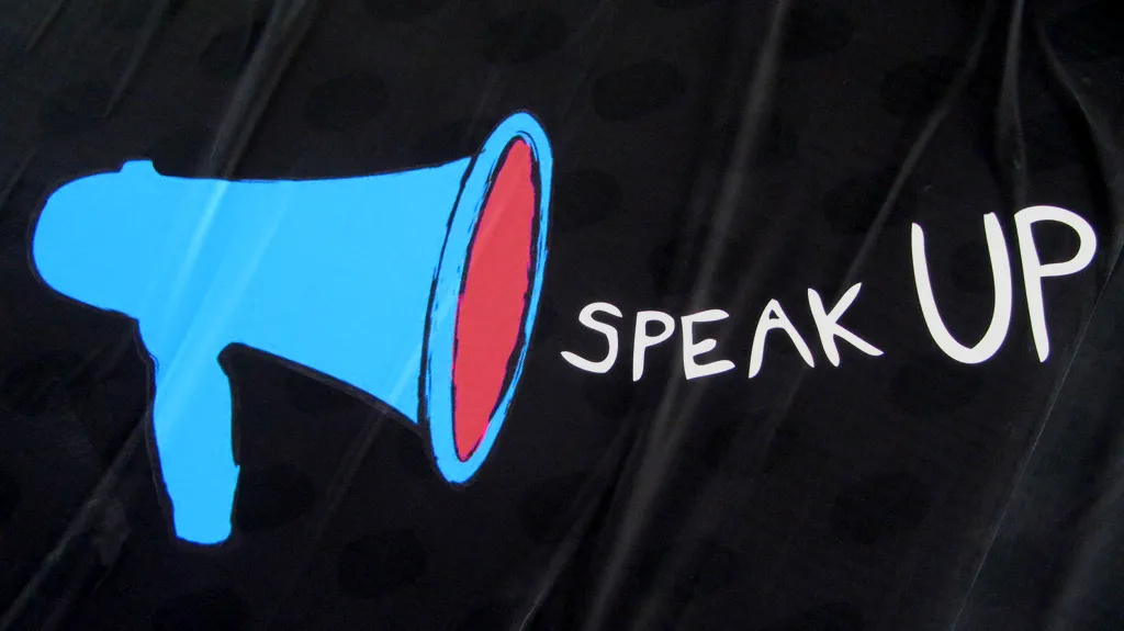 Megaphone with the words Speak Up, encouraging Christians to keep sharing God's Word