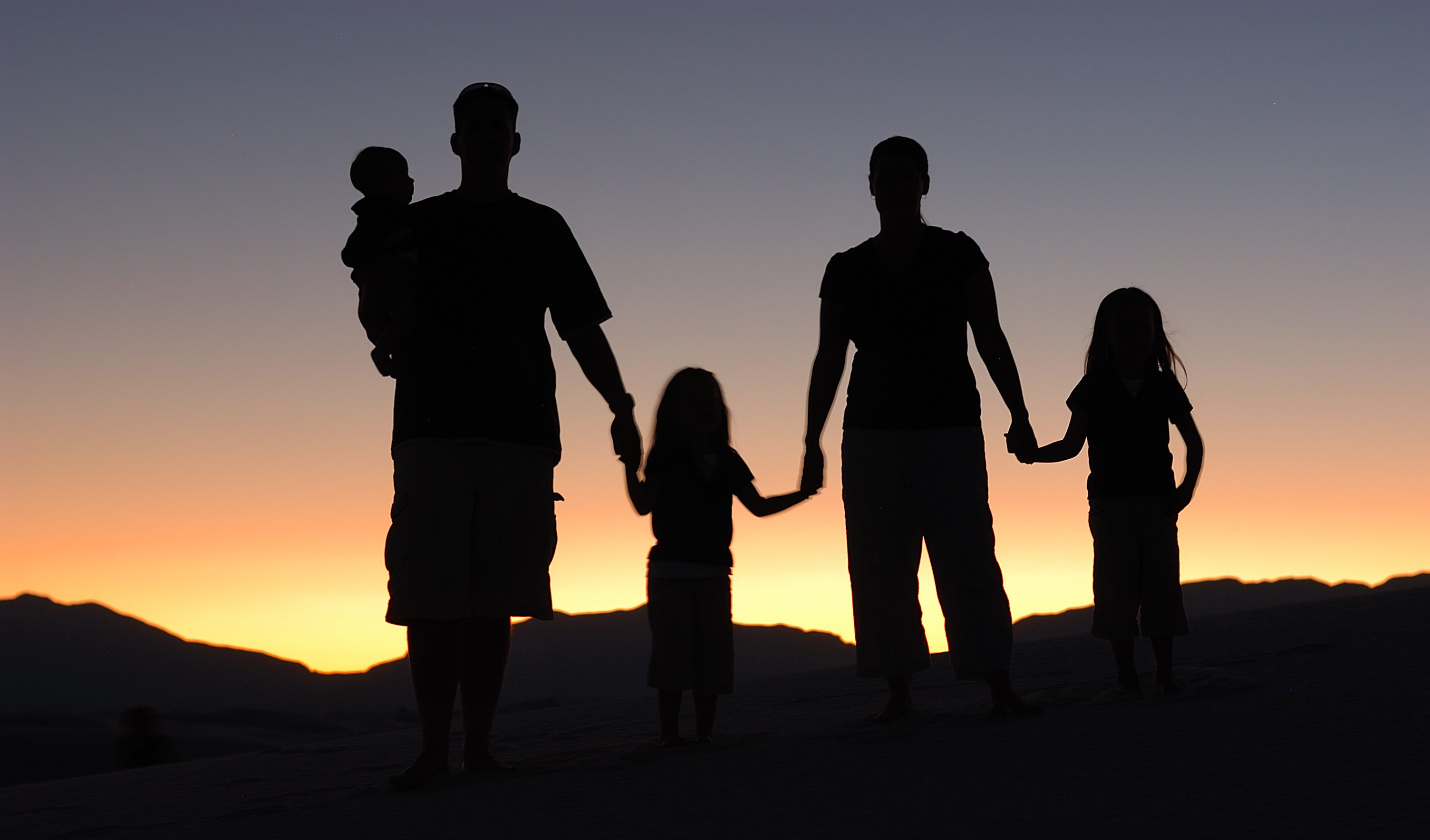 A household on the hills at dusk